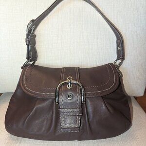 Coach Soho Pleated Brown Leather Y2K